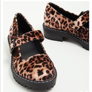 Torrid MARY JANE LUG FLAT - LEOPARD VELVET